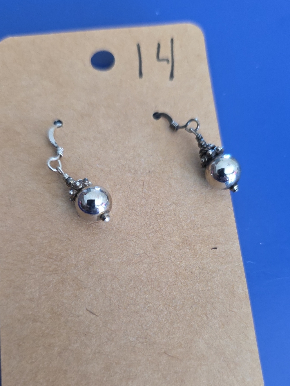 Sterling Silver Drop Ball Earrings - Silver